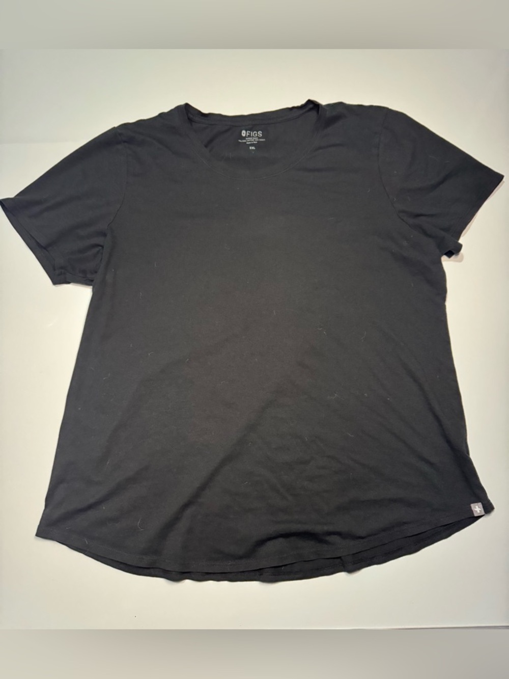Figs Shirt Womens 2XL Black Super Soft Short Sleeve Pima Cotton Lightweight